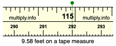 9.58 feet on a tape measure