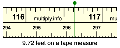 9.72 feet on a tape measure