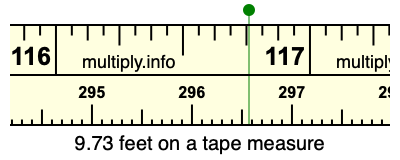 9.73 feet on a tape measure