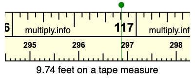 9.74 feet on a tape measure
