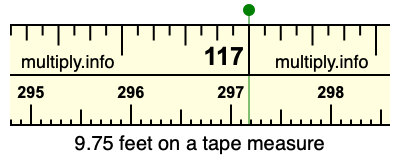 9.75 feet on a tape measure