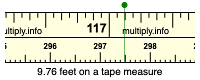 9.76 feet on a tape measure