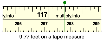9.77 feet on a tape measure