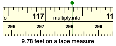 9.78 feet on a tape measure