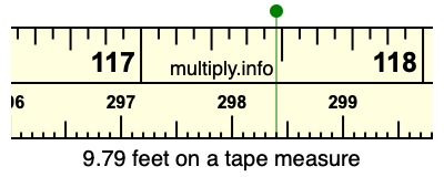 9.79 feet on a tape measure