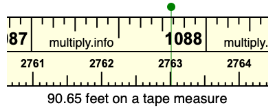 90.65 feet on a tape measure