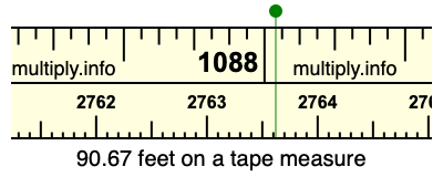 90.67 feet on a tape measure