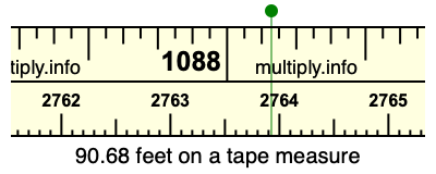 90.68 feet on a tape measure