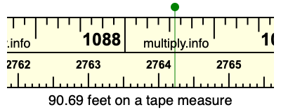 90.69 feet on a tape measure