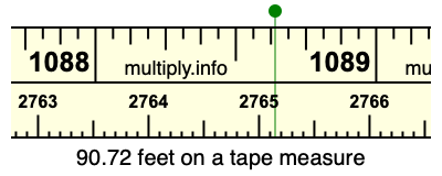 90.72 feet on a tape measure