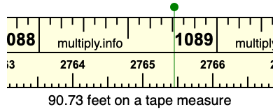 90.73 feet on a tape measure