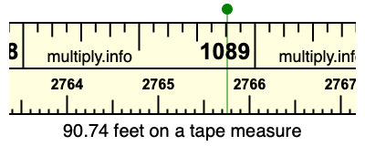 90.74 feet on a tape measure