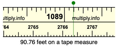 90.76 feet on a tape measure