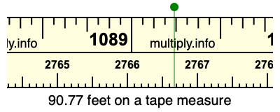 90.77 feet on a tape measure
