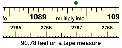 90.78 feet on a tape measure