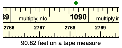 90.82 feet on a tape measure