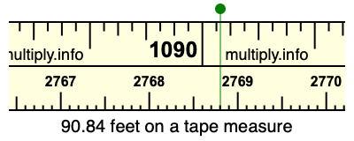 90.84 feet on a tape measure