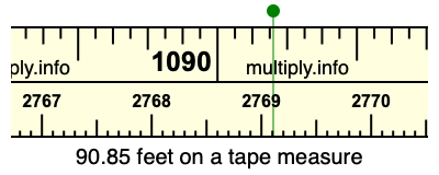 90.85 feet on a tape measure
