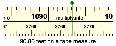 90.86 feet on a tape measure