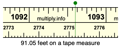 91.05 feet on a tape measure