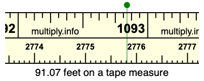 91.07 feet on a tape measure