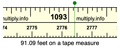 91.09 feet on a tape measure