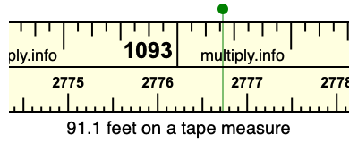 91.1 feet on a tape measure