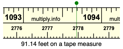 91.14 feet on a tape measure