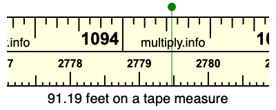 91.19 feet on a tape measure