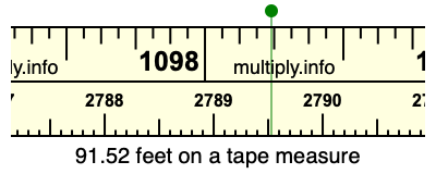 91.52 feet on a tape measure