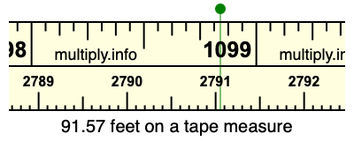 91.57 feet on a tape measure