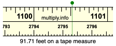 91.71 feet on a tape measure