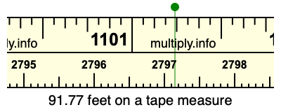 91.77 feet on a tape measure