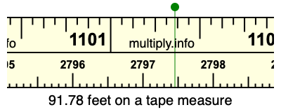 91.78 feet on a tape measure