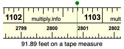 91.89 feet on a tape measure