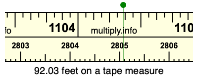92.03 feet on a tape measure