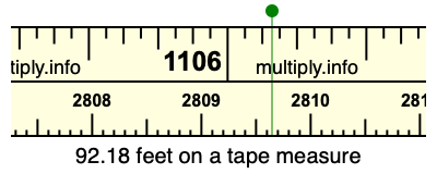 92.18 feet on a tape measure