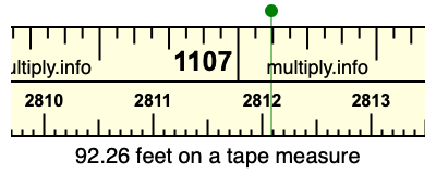 92.26 feet on a tape measure
