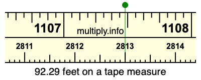 92.29 feet on a tape measure