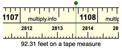 92.31 feet on a tape measure