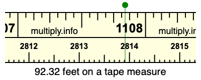 92.32 feet on a tape measure