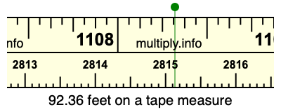 92.36 feet on a tape measure