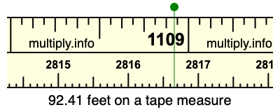 92.41 feet on a tape measure