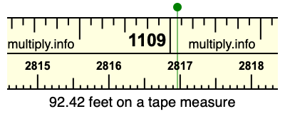 92.42 feet on a tape measure