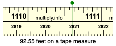 92.55 feet on a tape measure