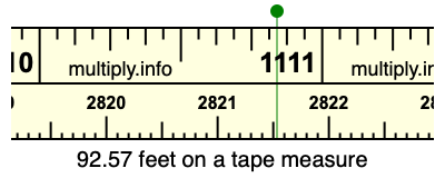 92.57 feet on a tape measure