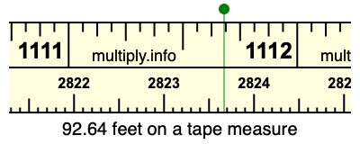 92.64 feet on a tape measure