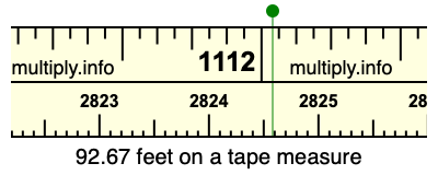 92.67 feet on a tape measure