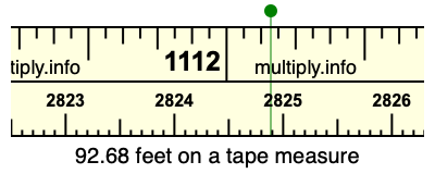 92.68 feet on a tape measure
