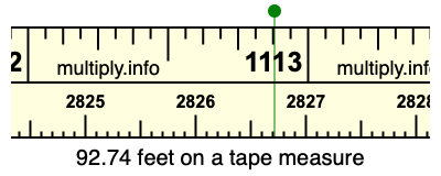 92.74 feet on a tape measure